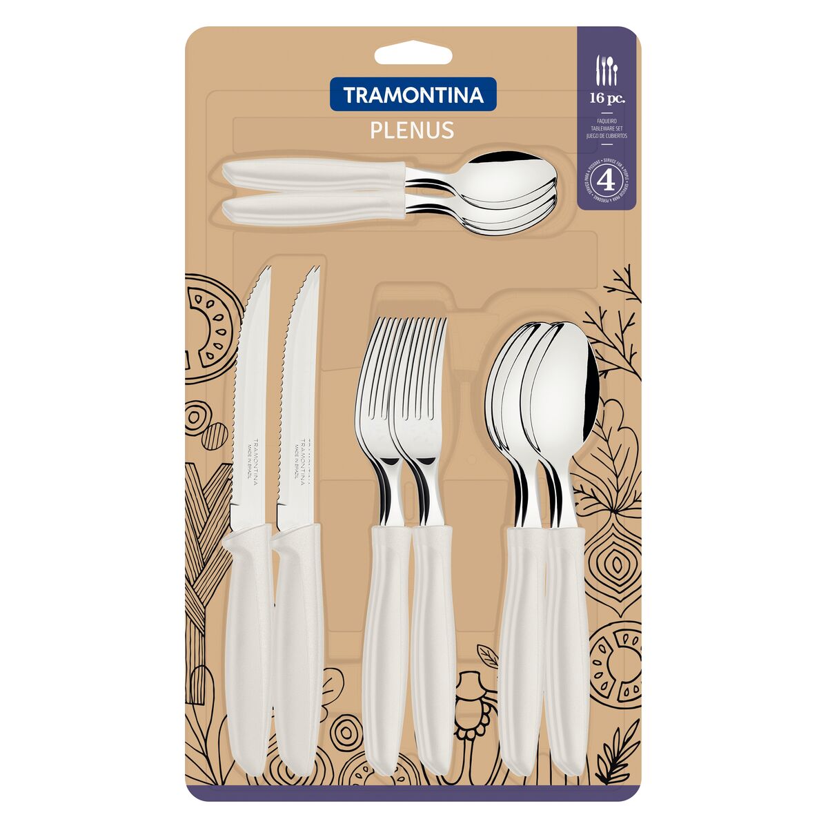 Tramontina Plenus Flatware set 16pcs (white)